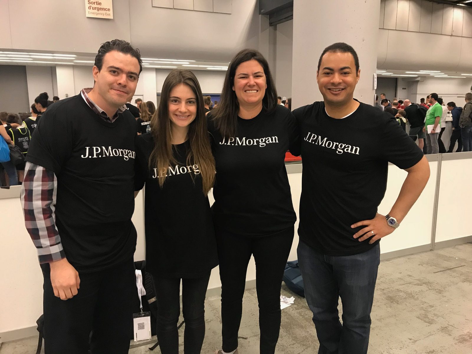 JP Morgan Marketing team on the floor of RoboCup 2018 on Montreal, Canada