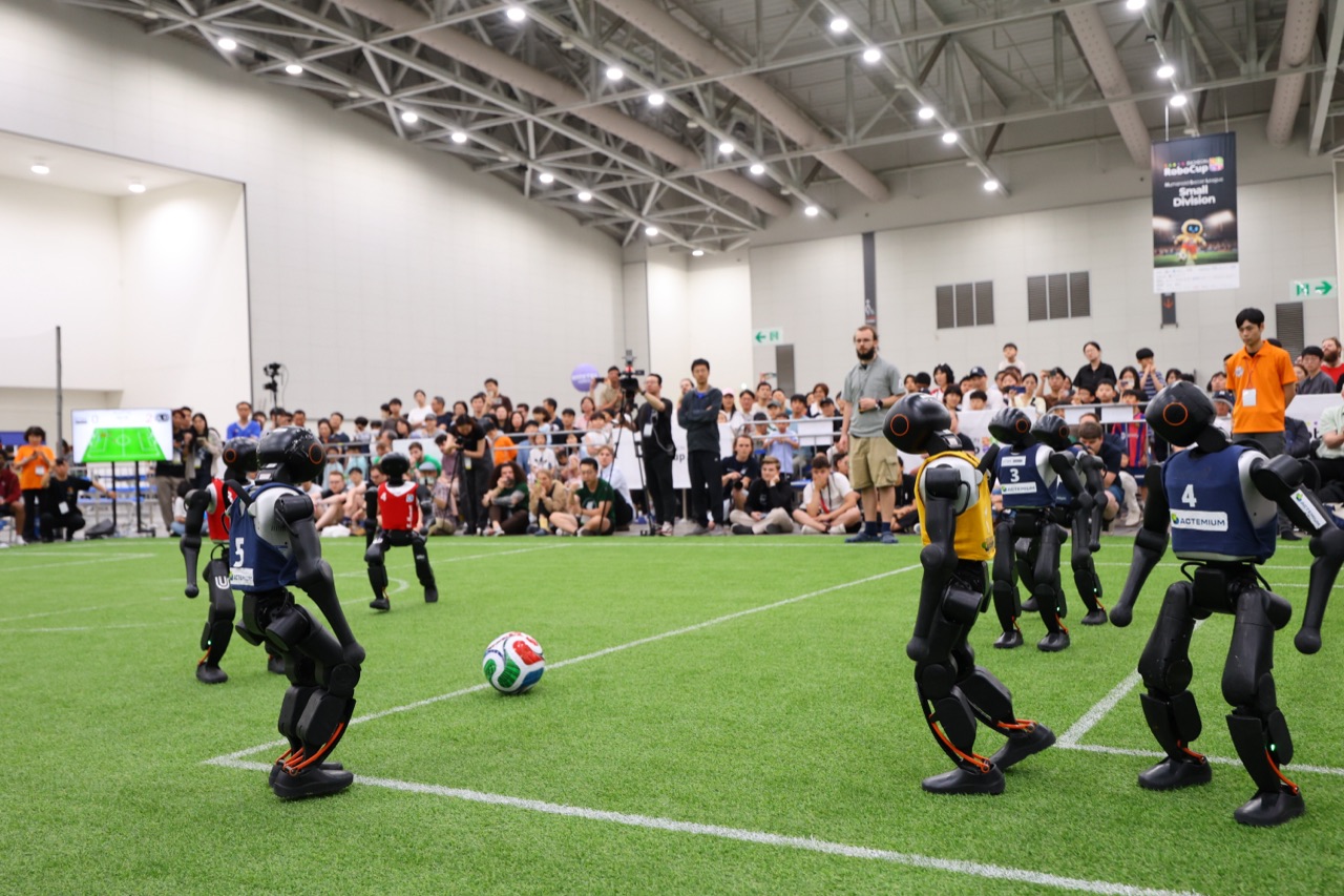 Humanoid soccer robots on the pitch, RoboCup 2026 Incheon