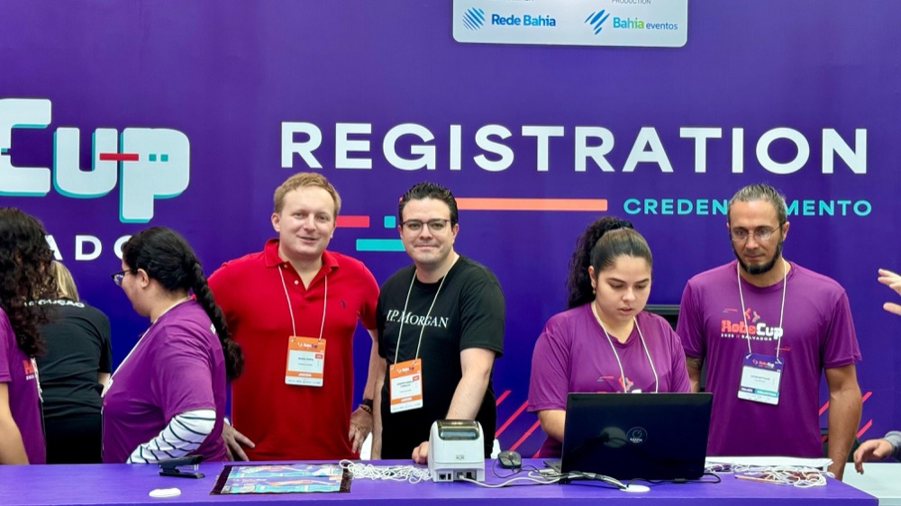 Roberto Bonilla at RoboCup 2025 registration, Salvador